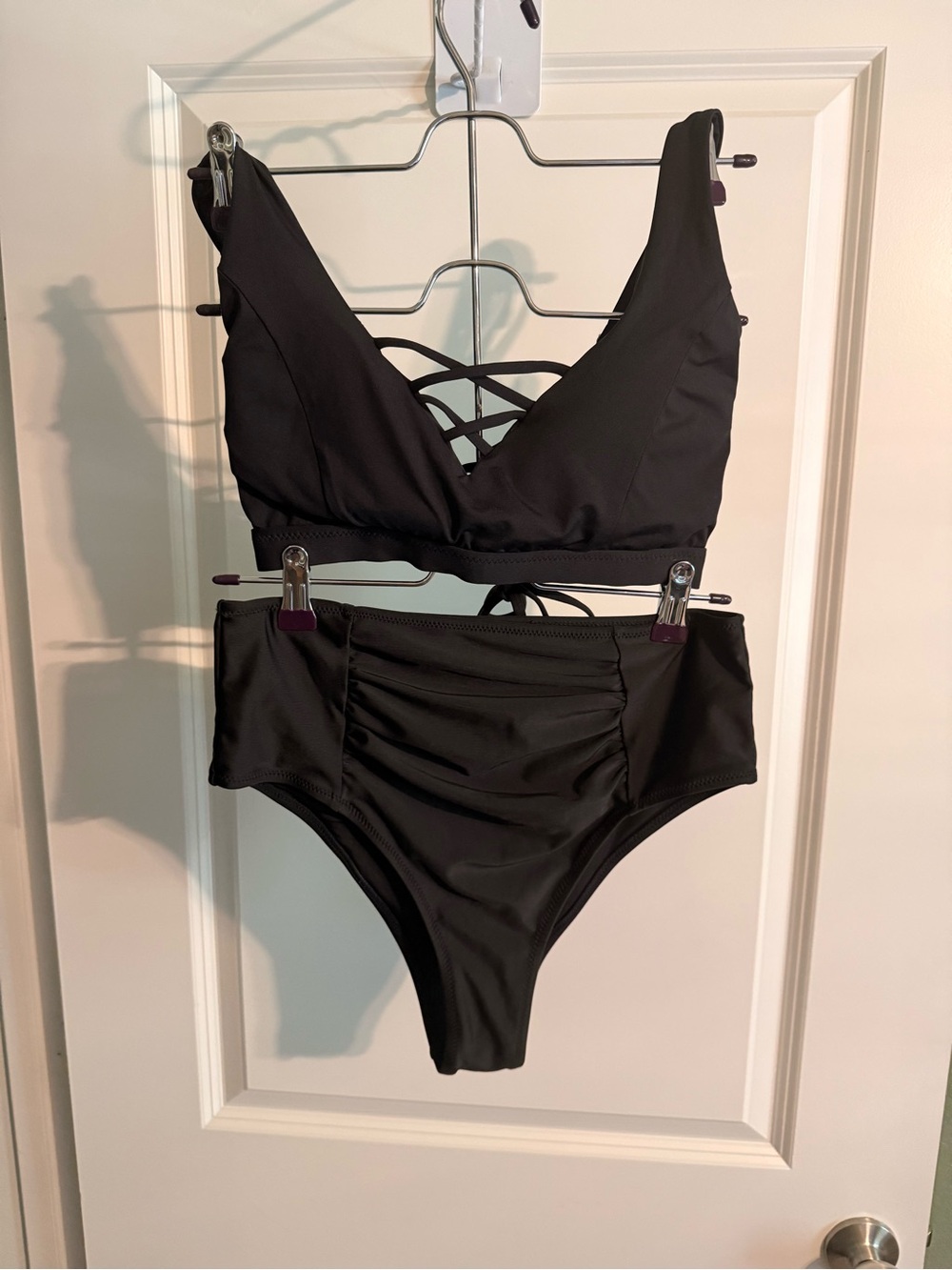 Women’s Black High-Waist Lace-Up Bikini Set